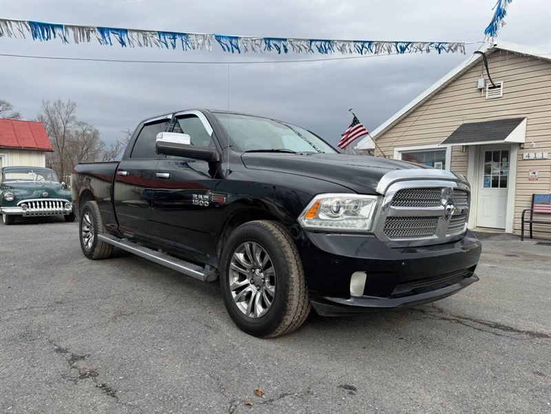 Black 2014 RAM 1500 Laramie Longhorn Crew Cab 4WD Pickup Truck Four-Wheel Drive 8-Speed Automatic