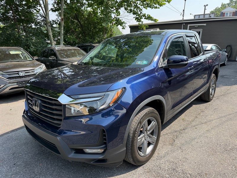 Blue 2021 Honda Ridgeline Pickup Truck All-Wheel Drive 9-Speed Automatic